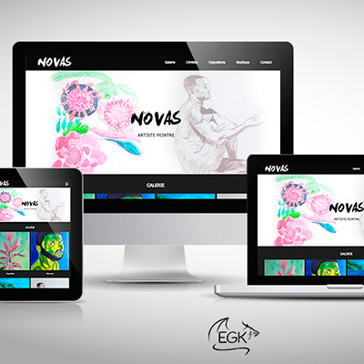 mockup site web Novas artiste